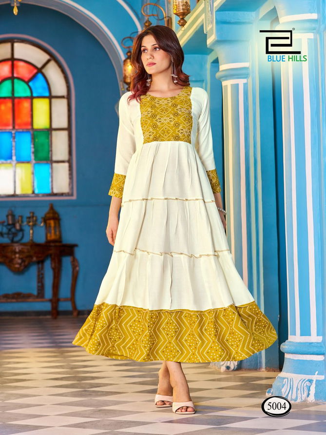 Snow White By Blue Hills Long Anarkali Kurtis Catalog
